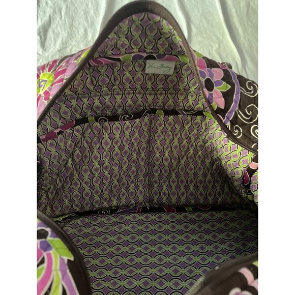 Vera Bradley Floral Quilted Duffle Bag & Tote Set Travel Pink Brown Large - Picture 5 of 13
